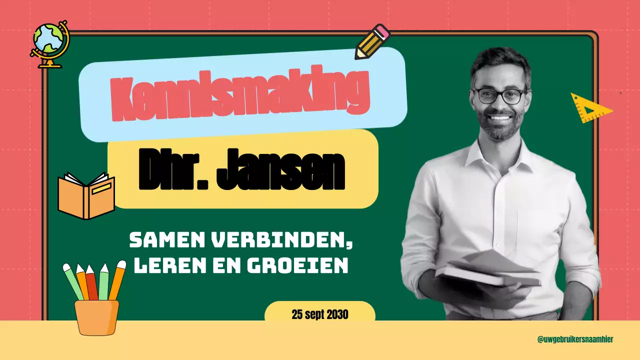 Rood en geel modern lesmateriaal voor leraren