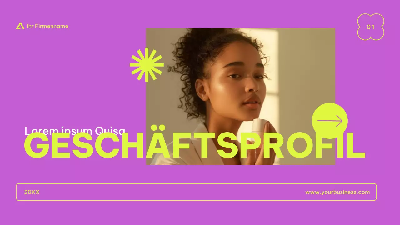 Lila Beige Rosa Lime Modern Basic Minimal Business Vorstellung des Unternehmens
