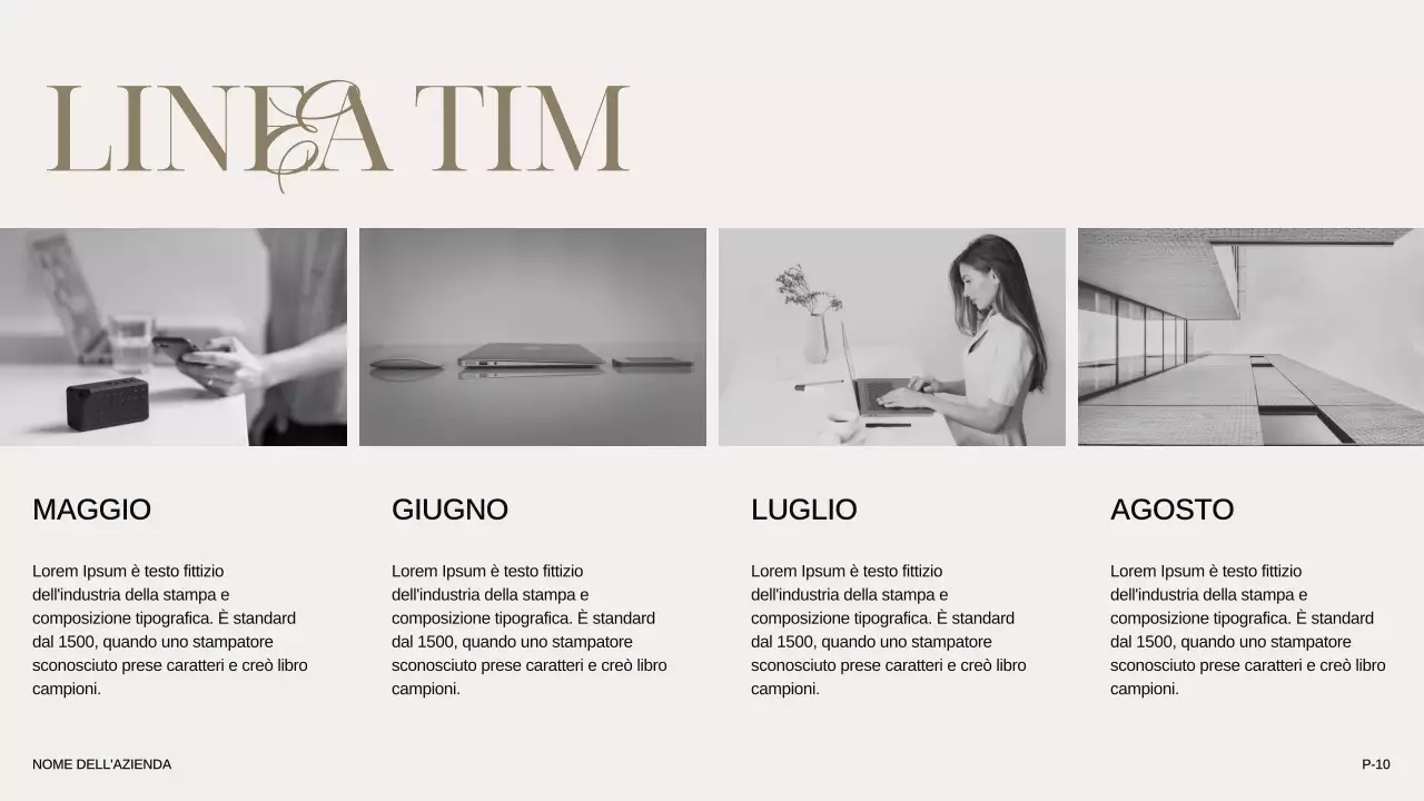 Avorio Khaki Nero Moderno Elegante Introduzione dell'azienda