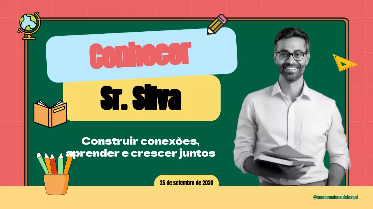 Vermelho e amarelo Material de aula de introdução ao professor moderno