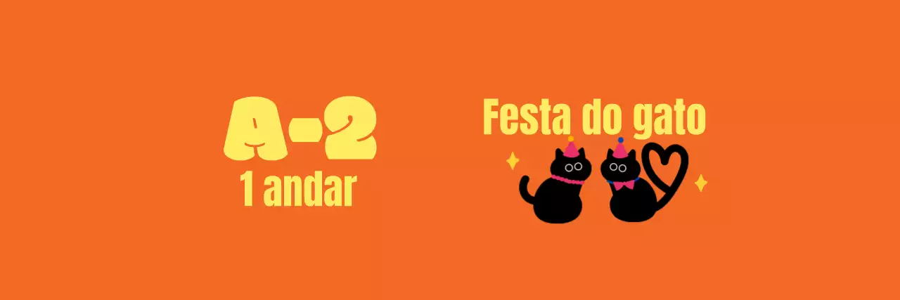 Festa do gato com ilustrações de gatos e tipos de letra giros