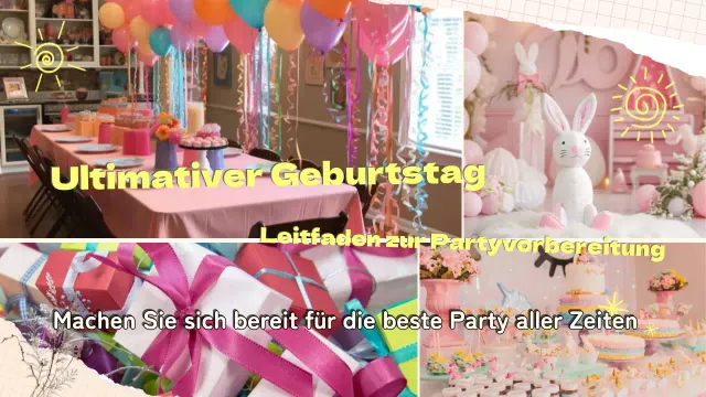 Gelb und Rosa Bold Birthday Party Vorbereitung Leitfaden