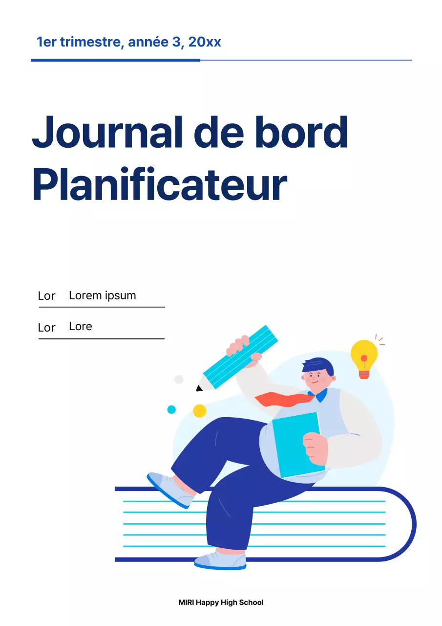 Un simple agenda bleu et blanc
