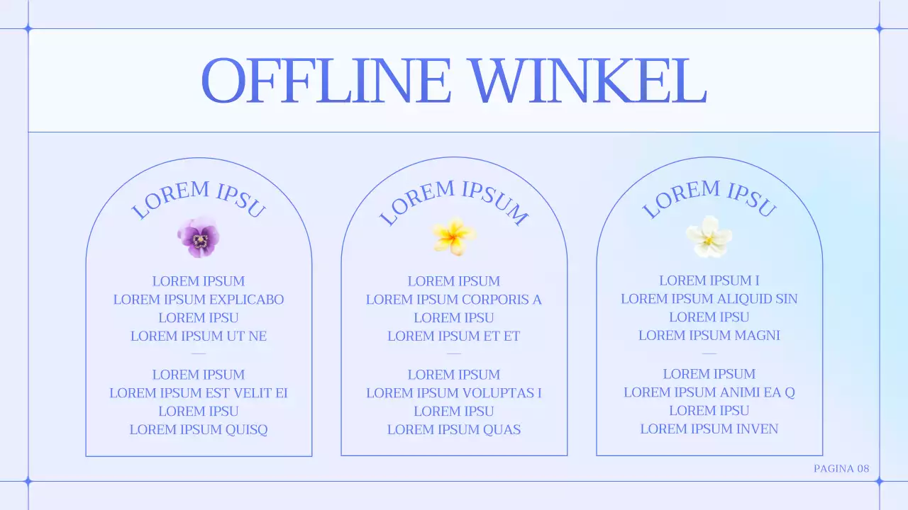 Een eenvoudig blauw en paars bloemenwinkeltje voor een klein bedrijf