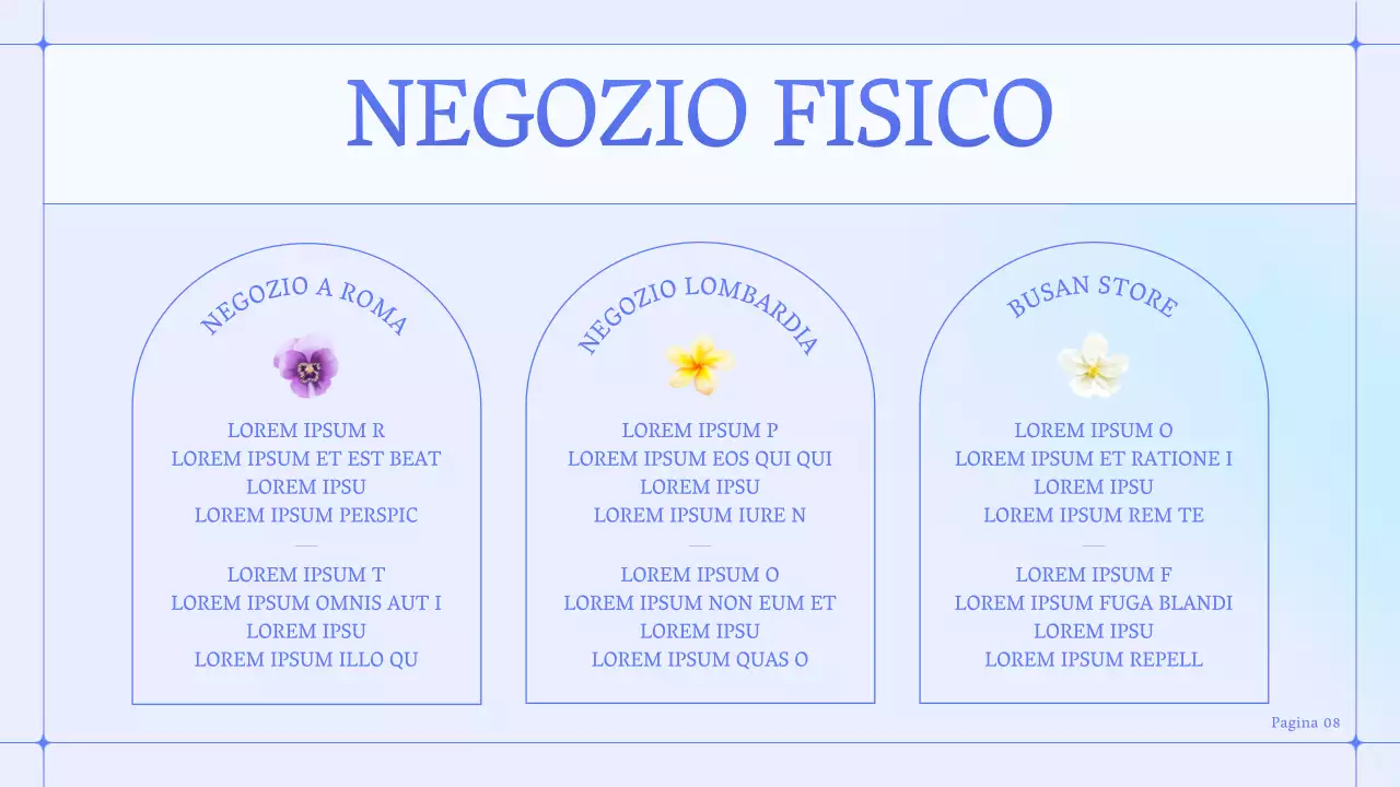 Un semplice brief sul marchio di una piccola impresa di fiori blu e viola