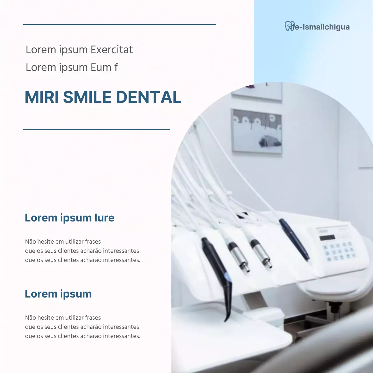 Promover o guia de informação das instalações hospitalares para promover a medicina dentária simples branca e azul clara