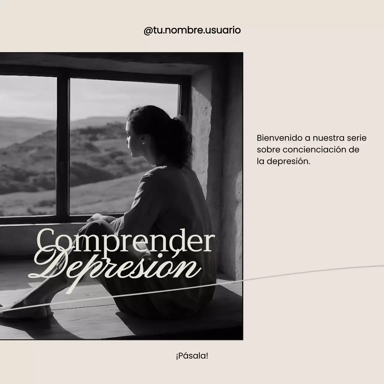 Beige y negro Material mínimo para conferencias sobre salud mental