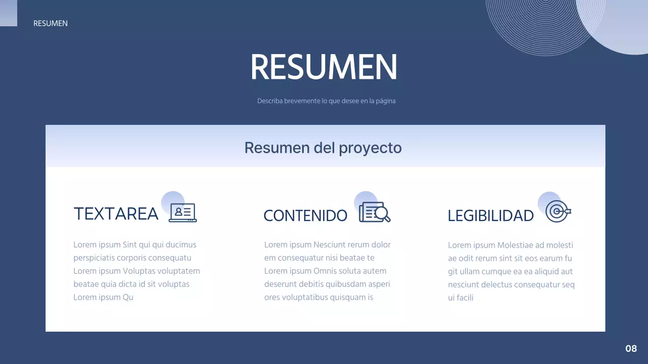 Sencilla propuesta industria-universidad en azul marino y malva