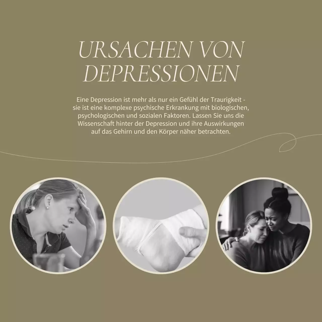 Khaki Beige Natural Elegant Psychische Gesundheit im Allgemeinen