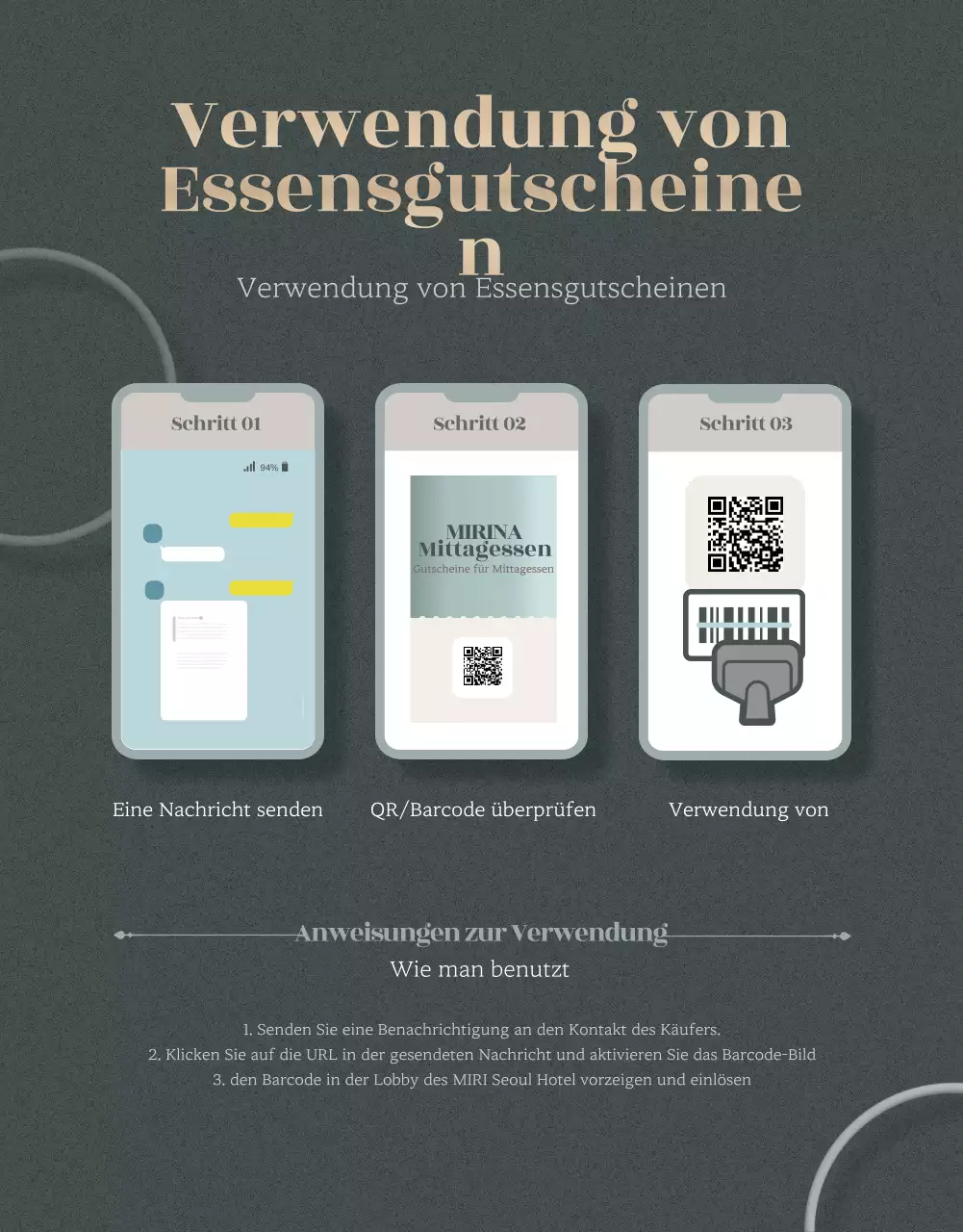 Werben Sie für luxuriöse Hotel-Buffet-Essensgutscheine in Gold und Khaki