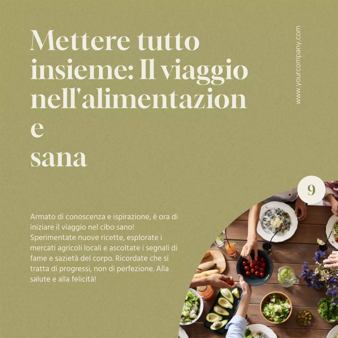 Suggerimenti per una dieta sana e moderna verde e beige