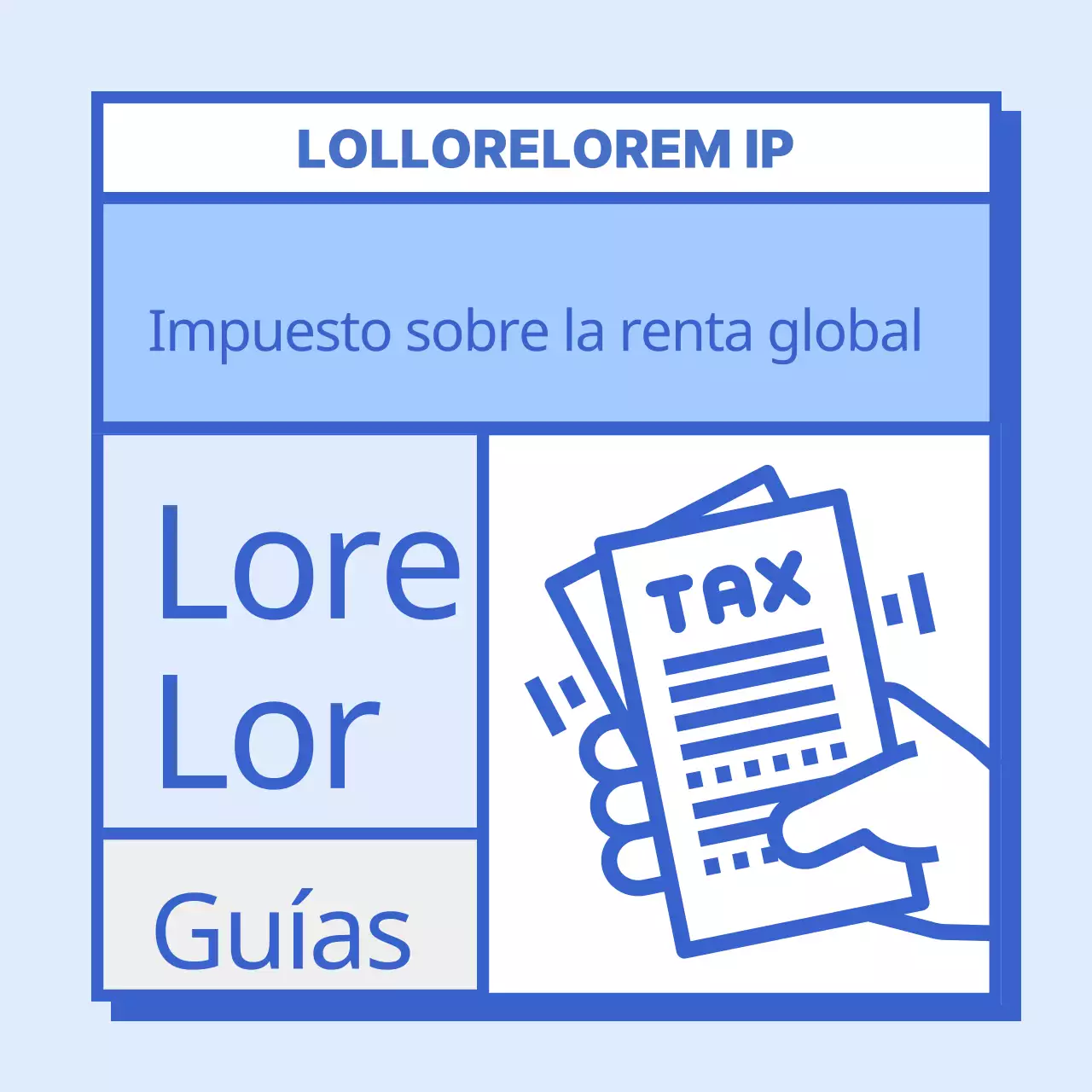 Instrucciones sencillas de pago de la declaración de la renta en azul y azul claro
