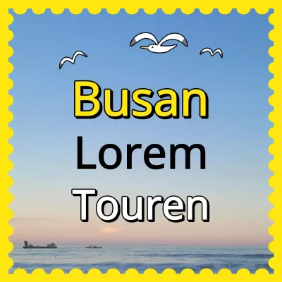 Werbung für eine Retro-Busan-Tour in Gelb