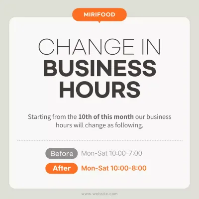 Orange Modern Business Notice Social Media Post