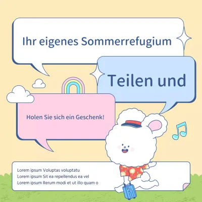 Werbung für Sommerveranstaltungen in Gelb und Chartreuse