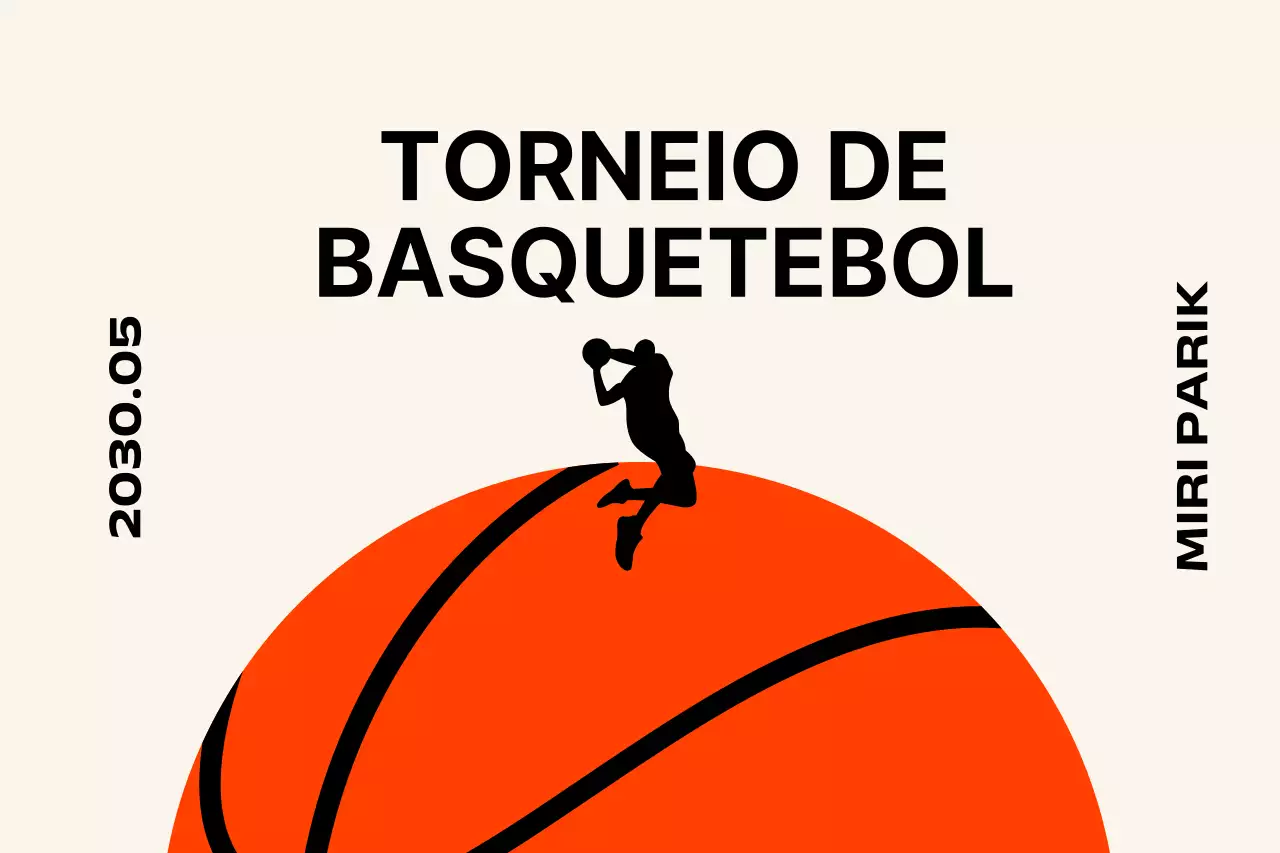 Torneio de basquetebol de design simples com bolas de basquetebol e pessoas a jogar basquetebol