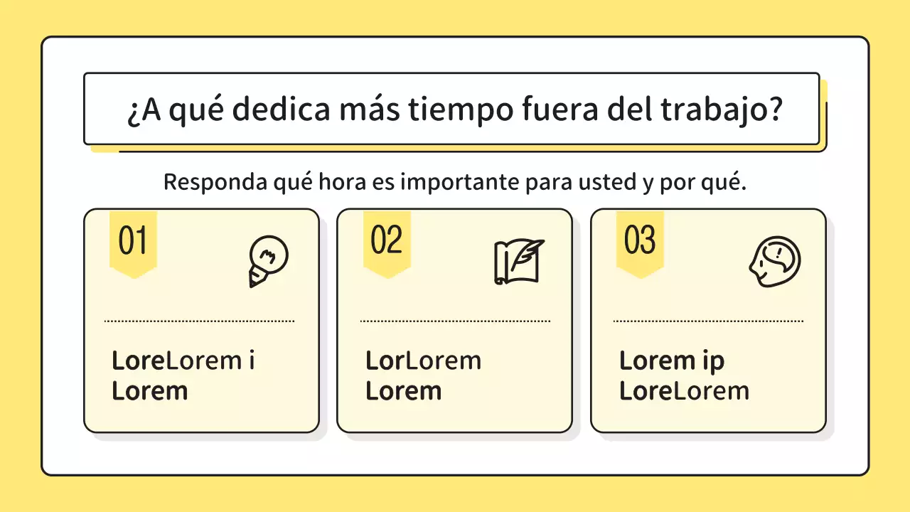 Amarillo, carta de presentación de pregunta minimalista