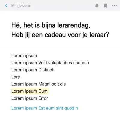 Een witte en minimalistische Lerarendag-promotie van de bloemist