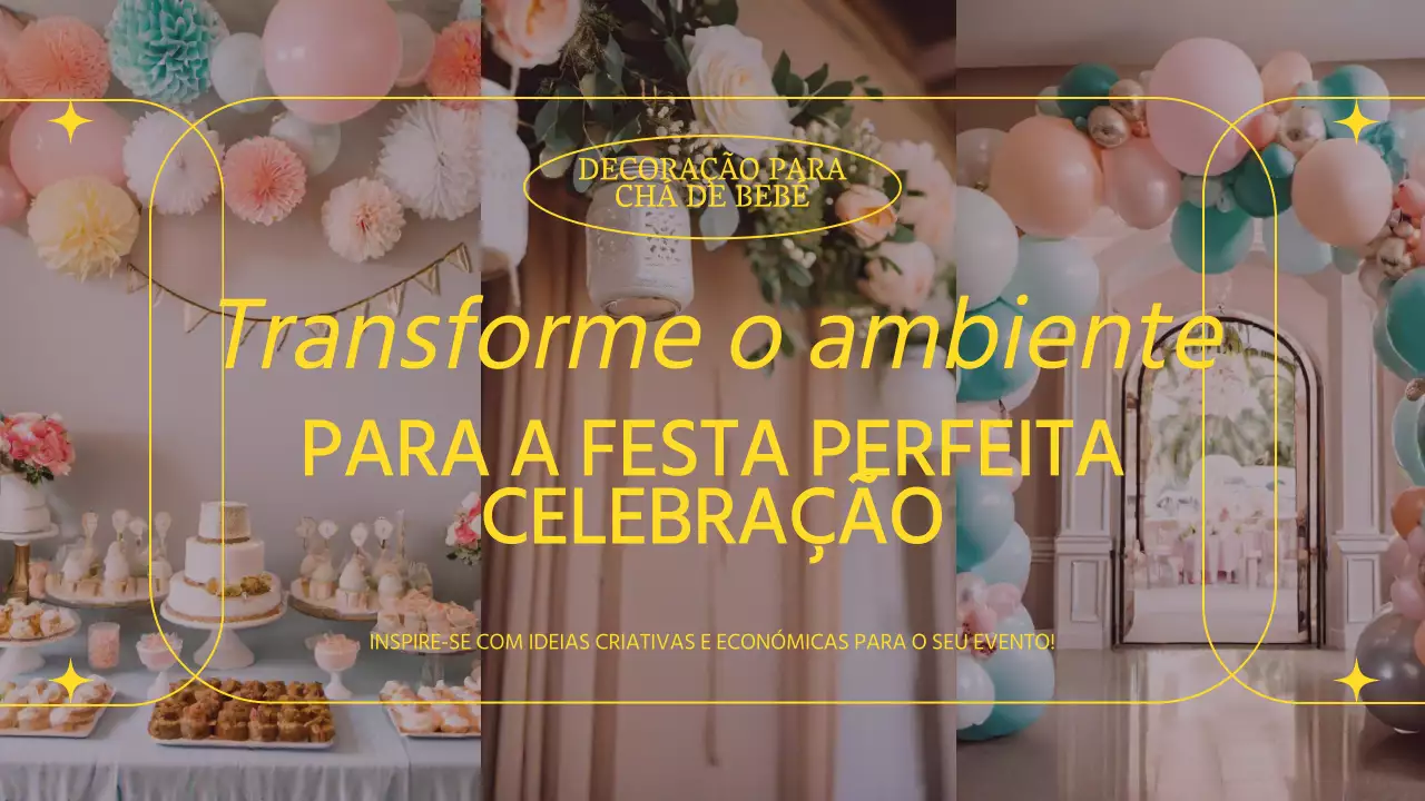 Guia de Ideias para a Decoração Minimalista do Chá de Bebé Amarelo e Rosa