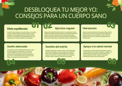 Guía de estilo de vida saludable verde y naranja