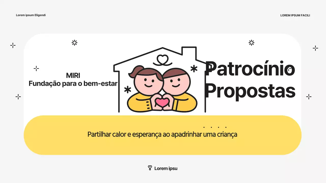 Proposta de apadrinhamento de crianças amarelas e cinzentas para a Welfare Foundation