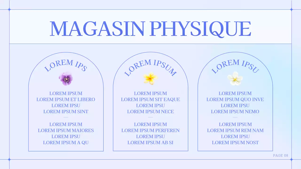 Une marque de petite entreprise simple, bleue et violette, pour un magasin de fleurs.