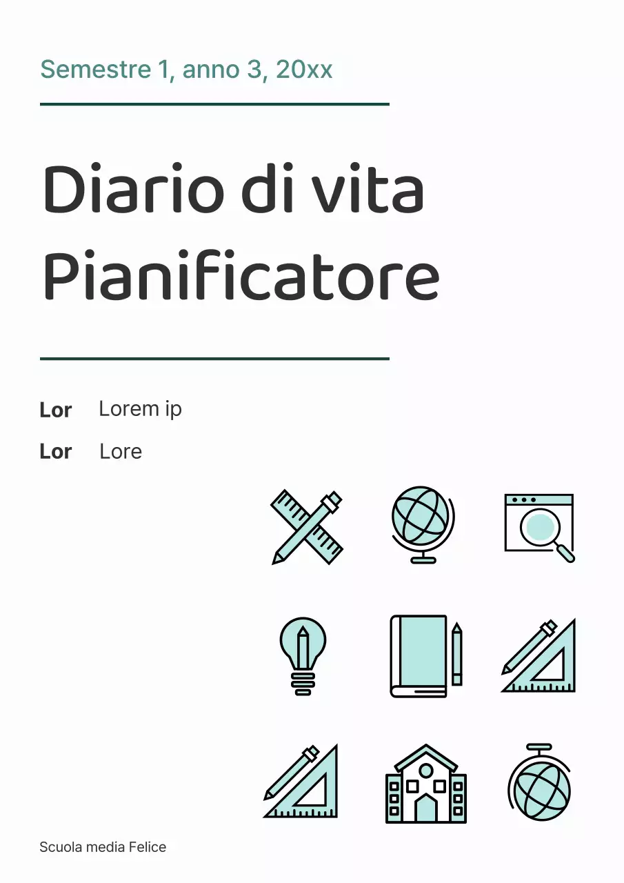 Un semplice diario planner bianco e menta