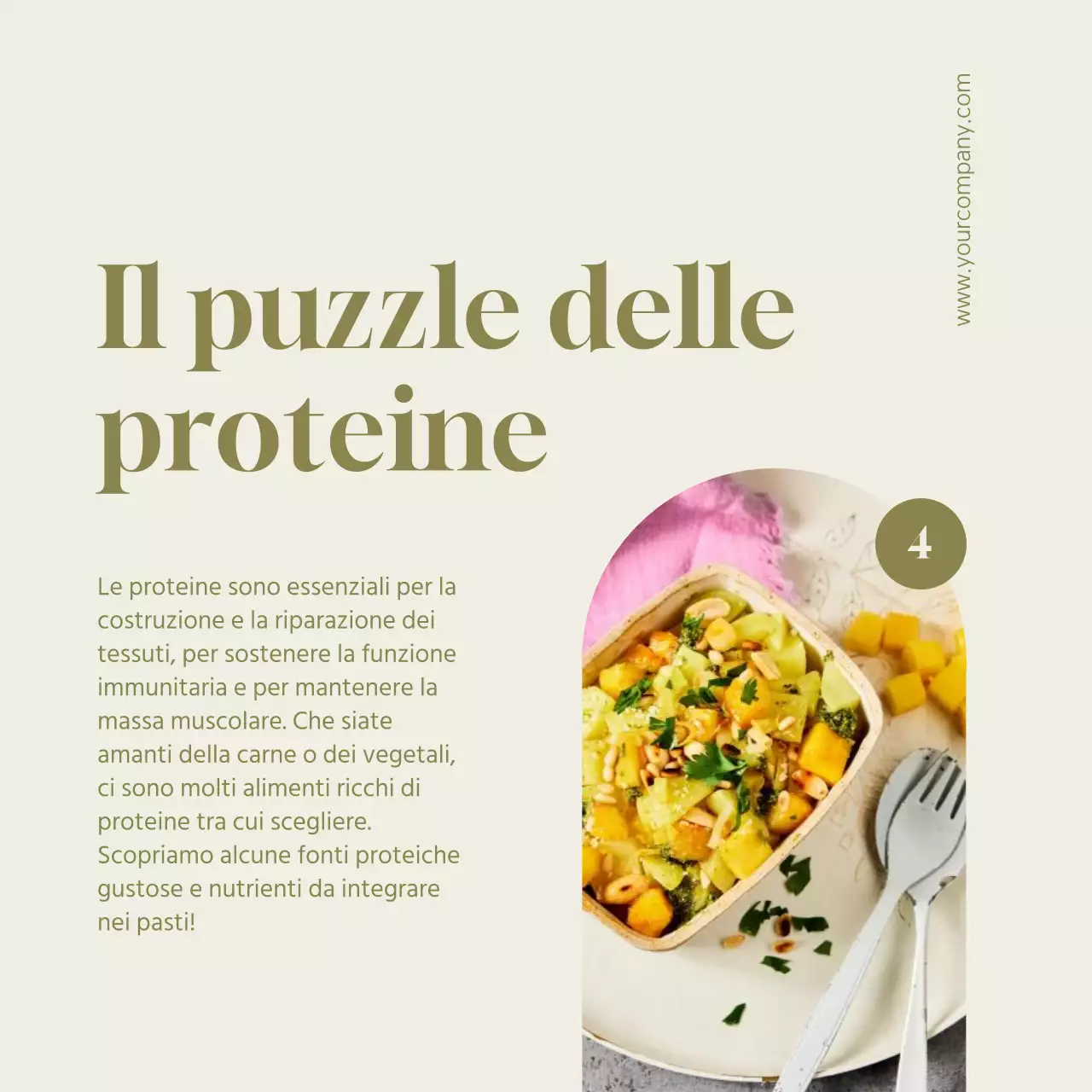 Suggerimenti per una dieta sana e moderna verde e beige