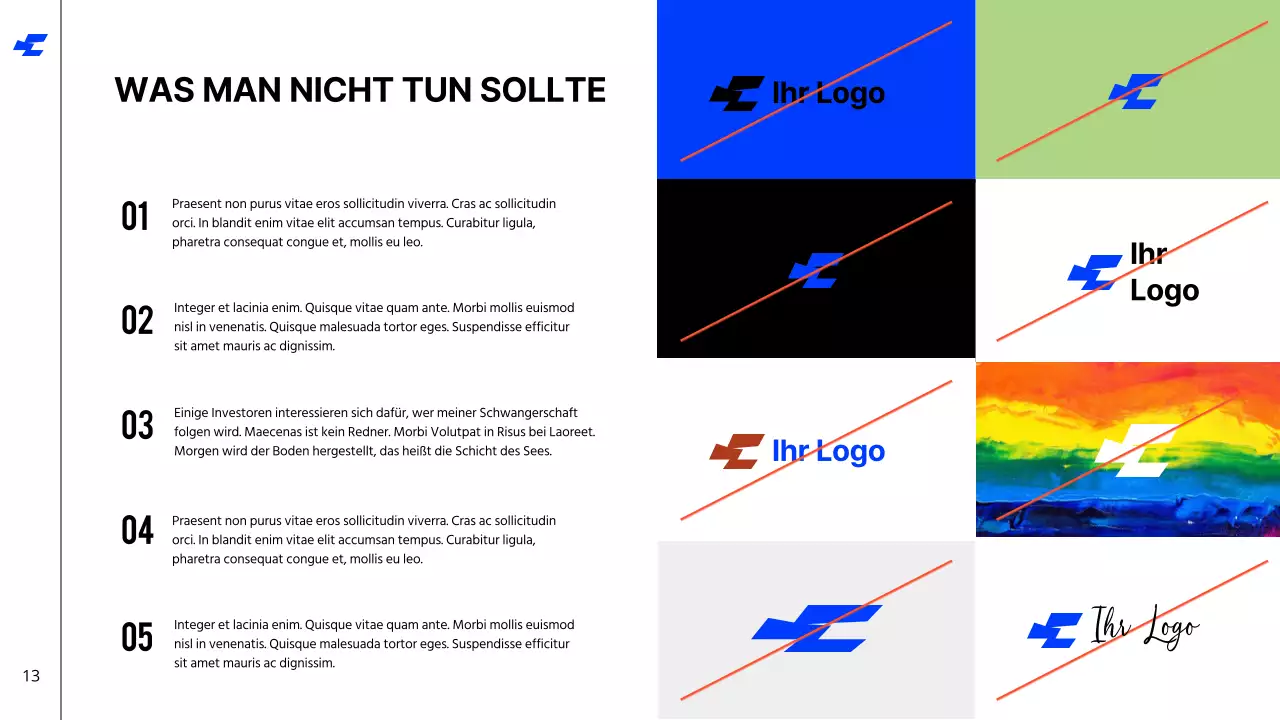 Weiß Blau Fett Kühle Töne Saubere Markenidentität Richtlinien Anweisungen