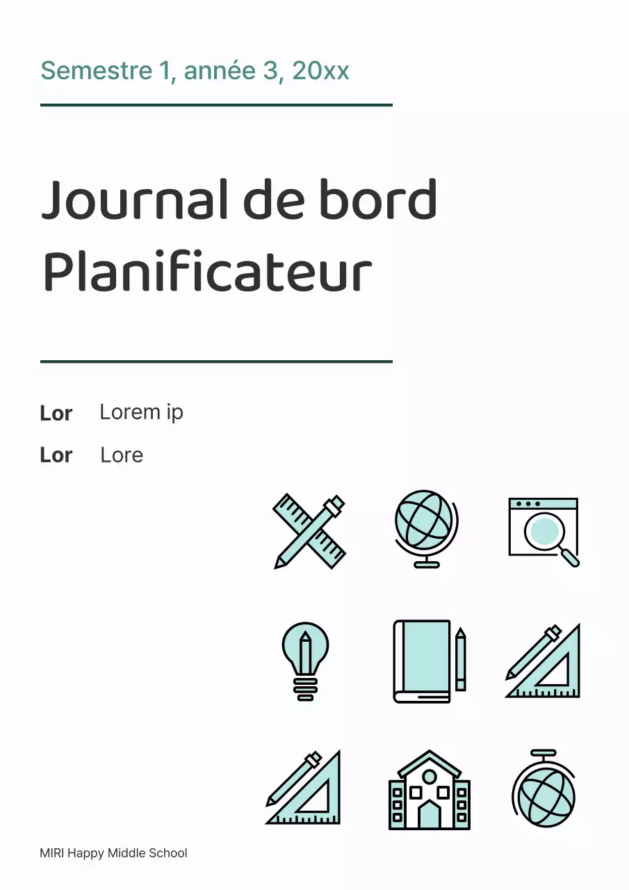 Un agenda simple menthe et blanc