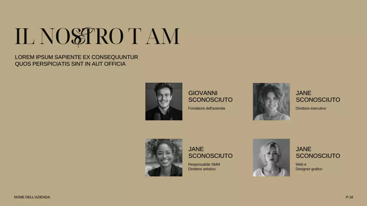 Avorio Khaki Nero Moderno Elegante Introduzione dell'azienda