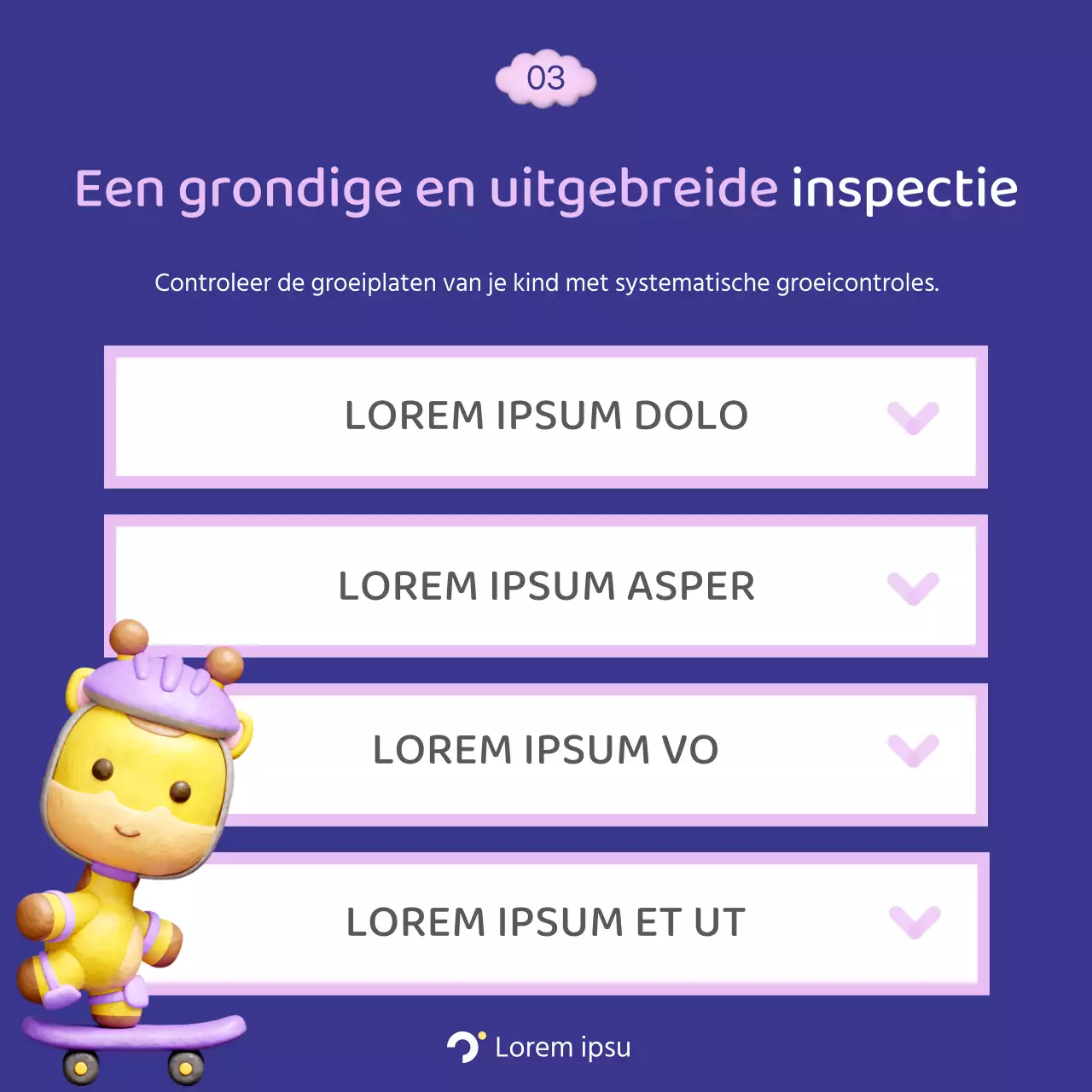 Een paarse en roze, knuffelige groeikliniek promoten