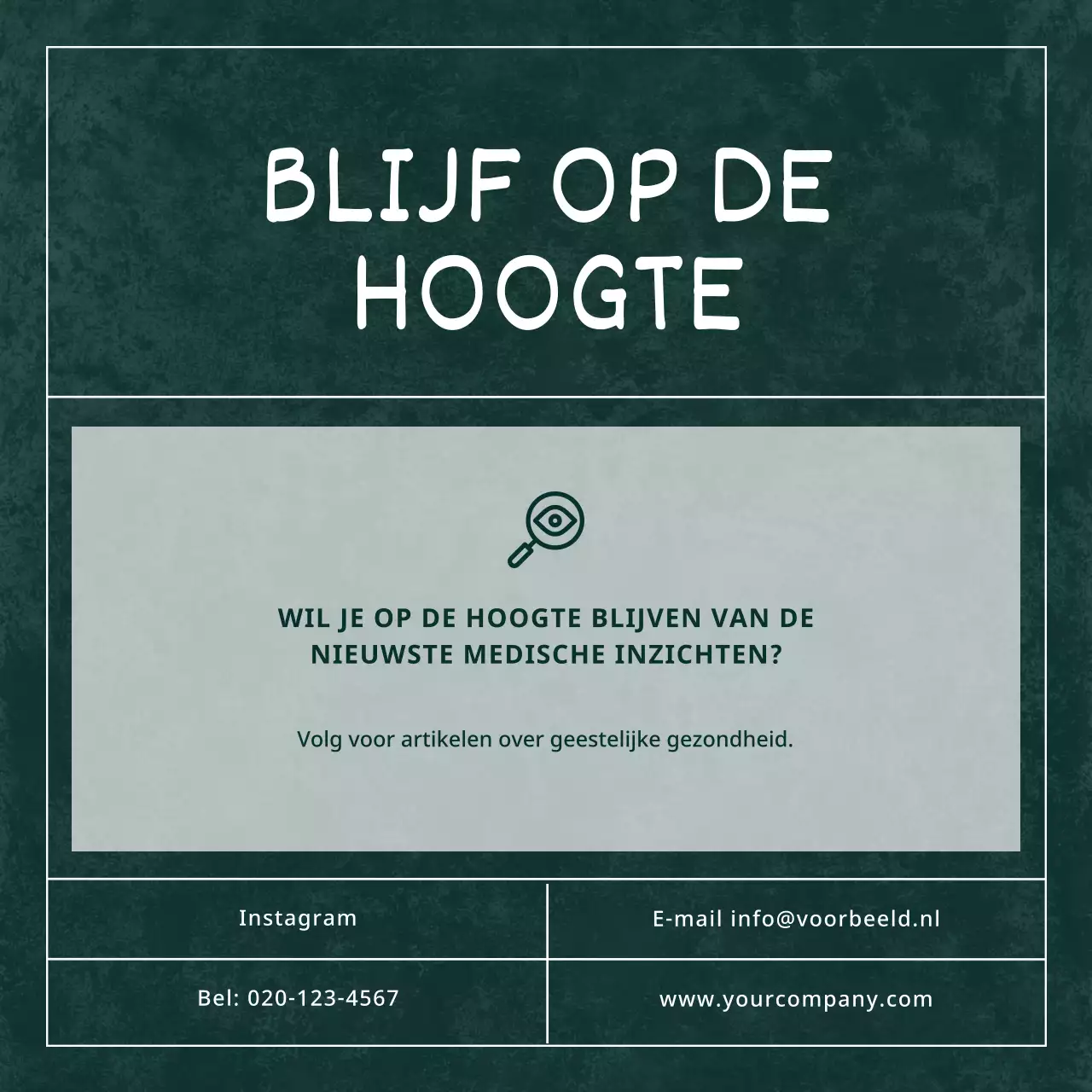 Groen Wit Klassiek Elegant Geestelijke Gezondheid Nieuws