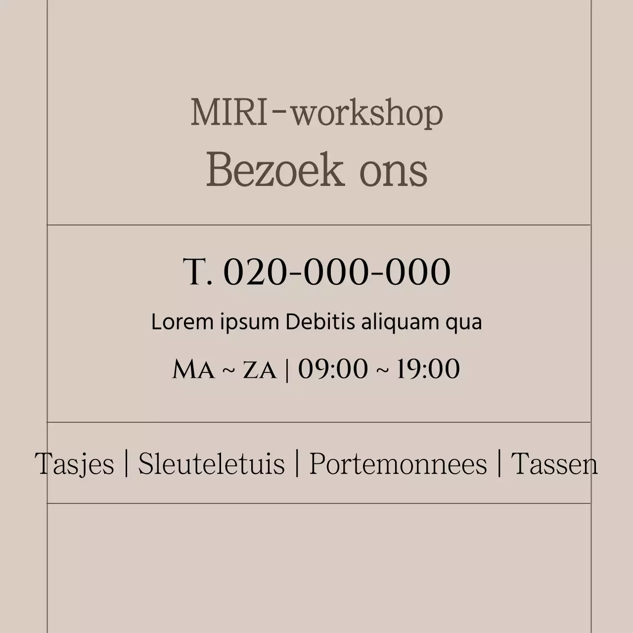 Promoot je bruine, eenvoudige workshopmerk