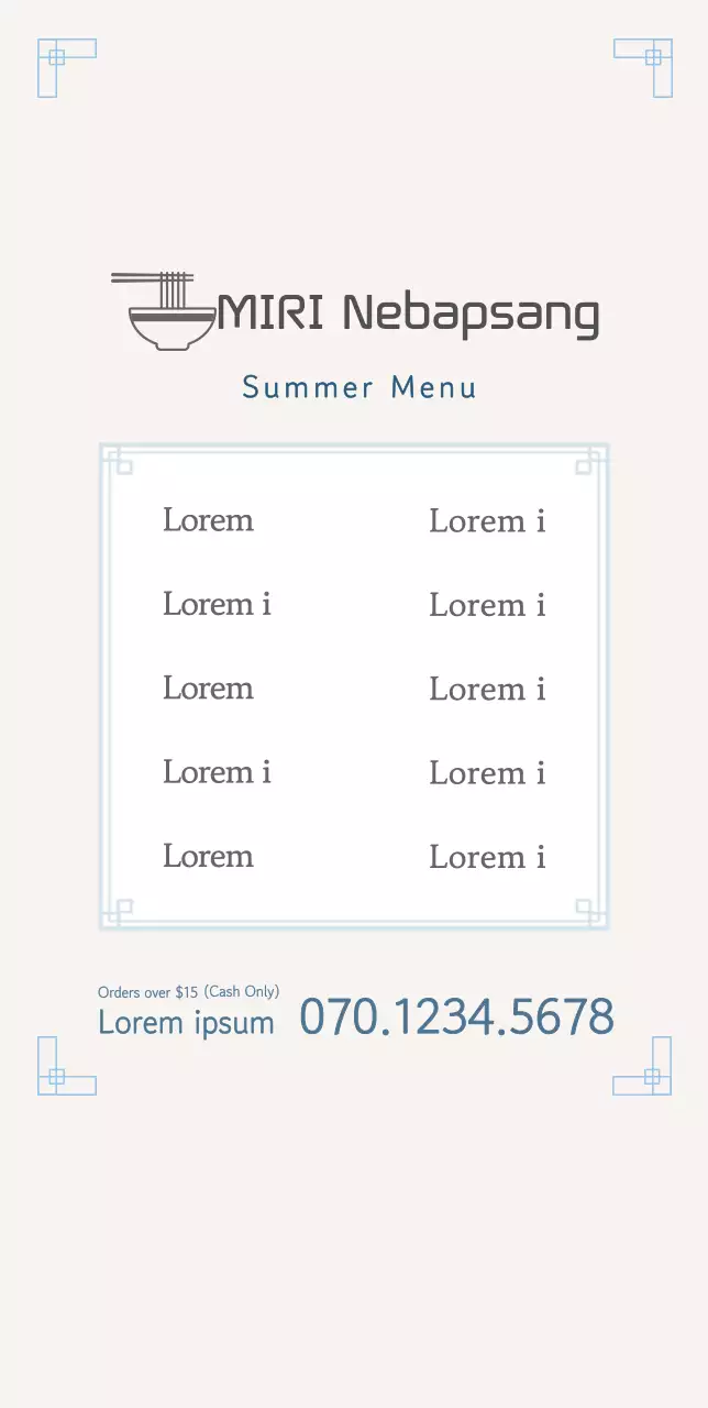 Summer Menu Information Stand POP Type B