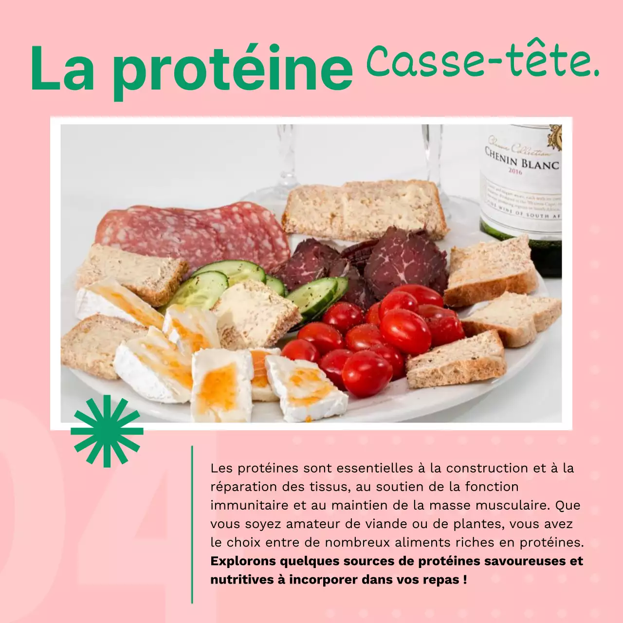 Publicité pour les aliments frais et sains, verts et roses