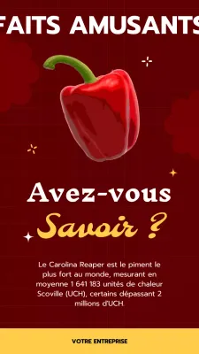 Publicité sur les faits amusants en rouge et jaune