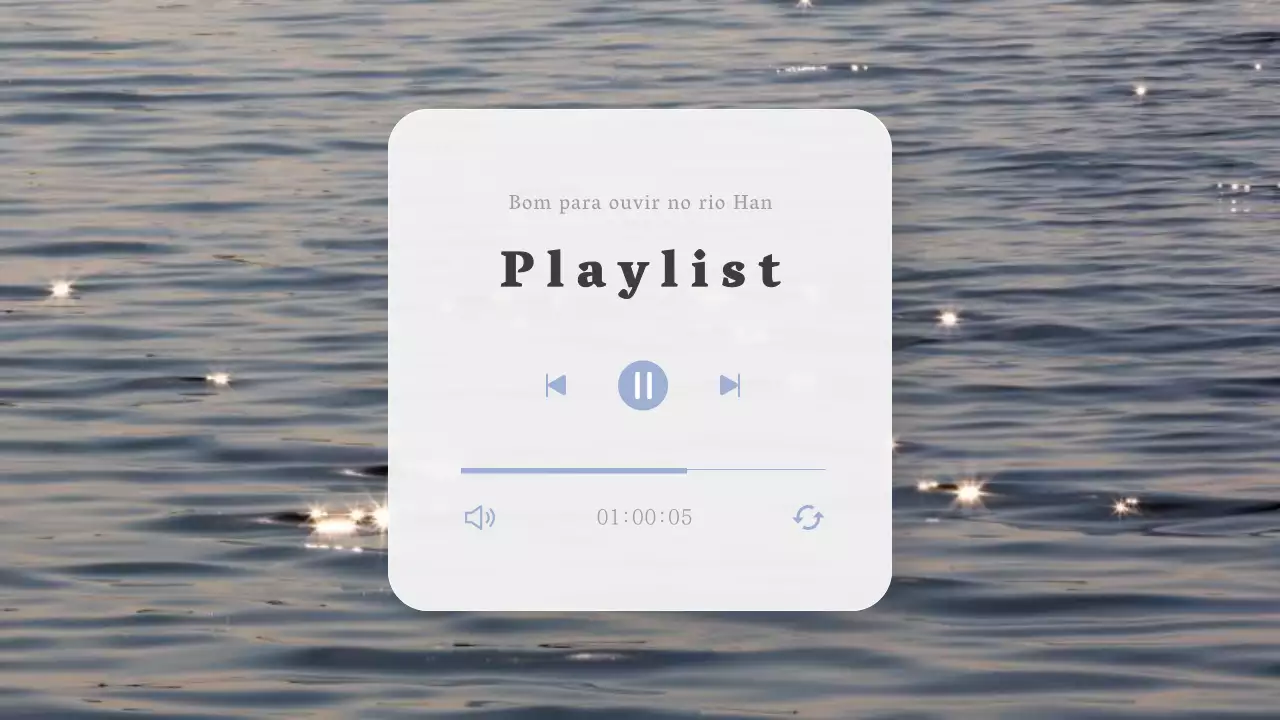 Anúncio minimalista da lista de reprodução Han River Yunseul em azul claro