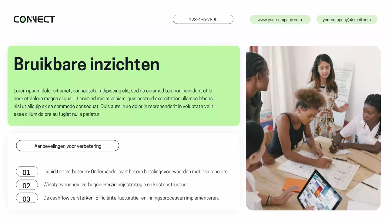 Paars Groen Modern Financieel Performance Analyse Rapport