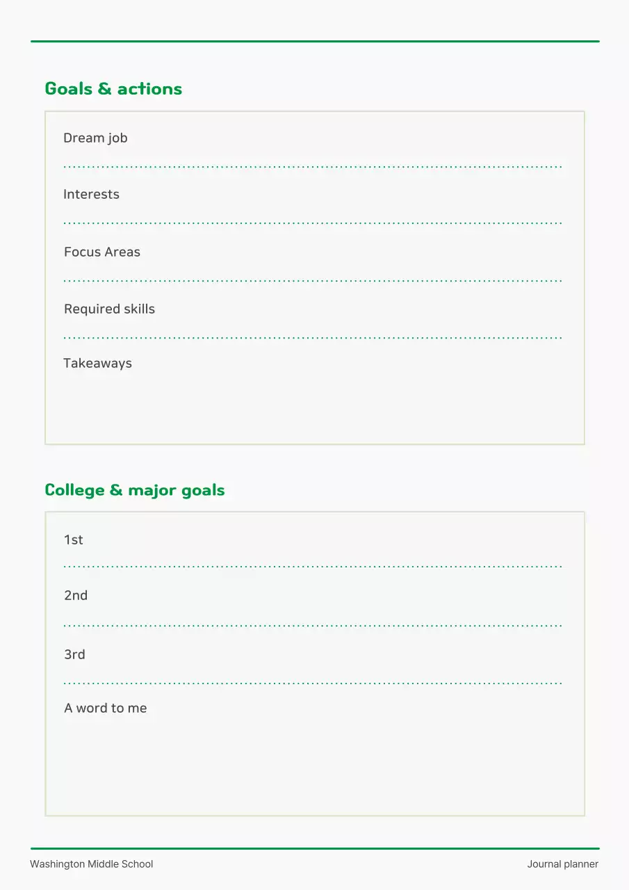 Kế hoạch trường học đơn giản màu xanh lá cây