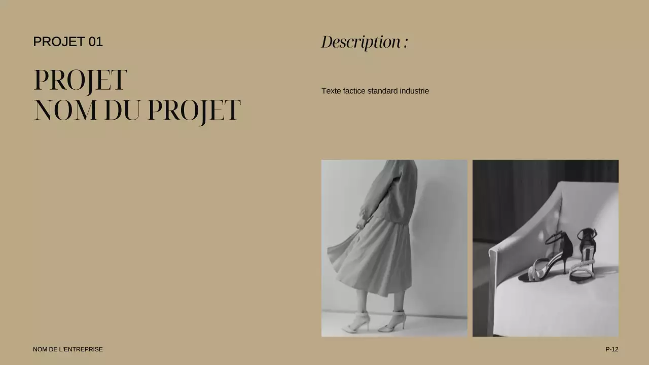 Ivory Khaki Black Modern Elegant Présentation de l'entreprise