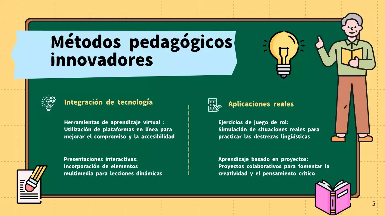 Rojo y amarillo Material moderno para la clase de introducción del profesor