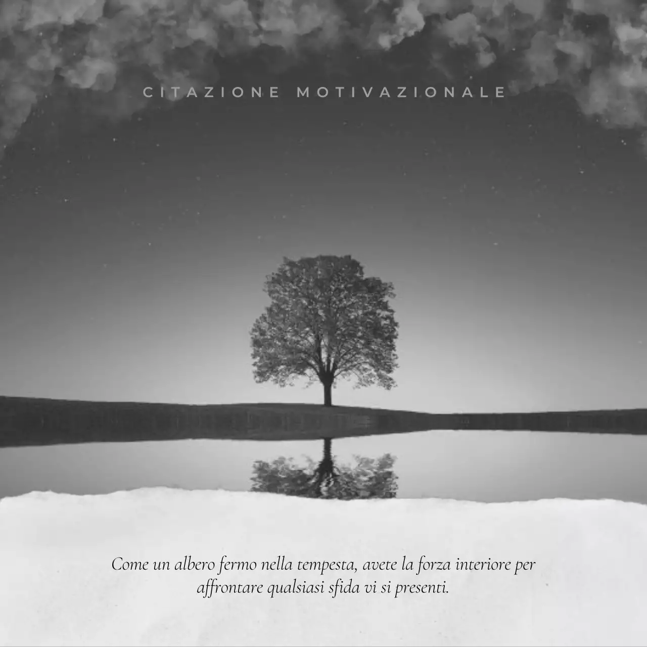 Citazione motivazionale in bianco e nero sulla salute mentale