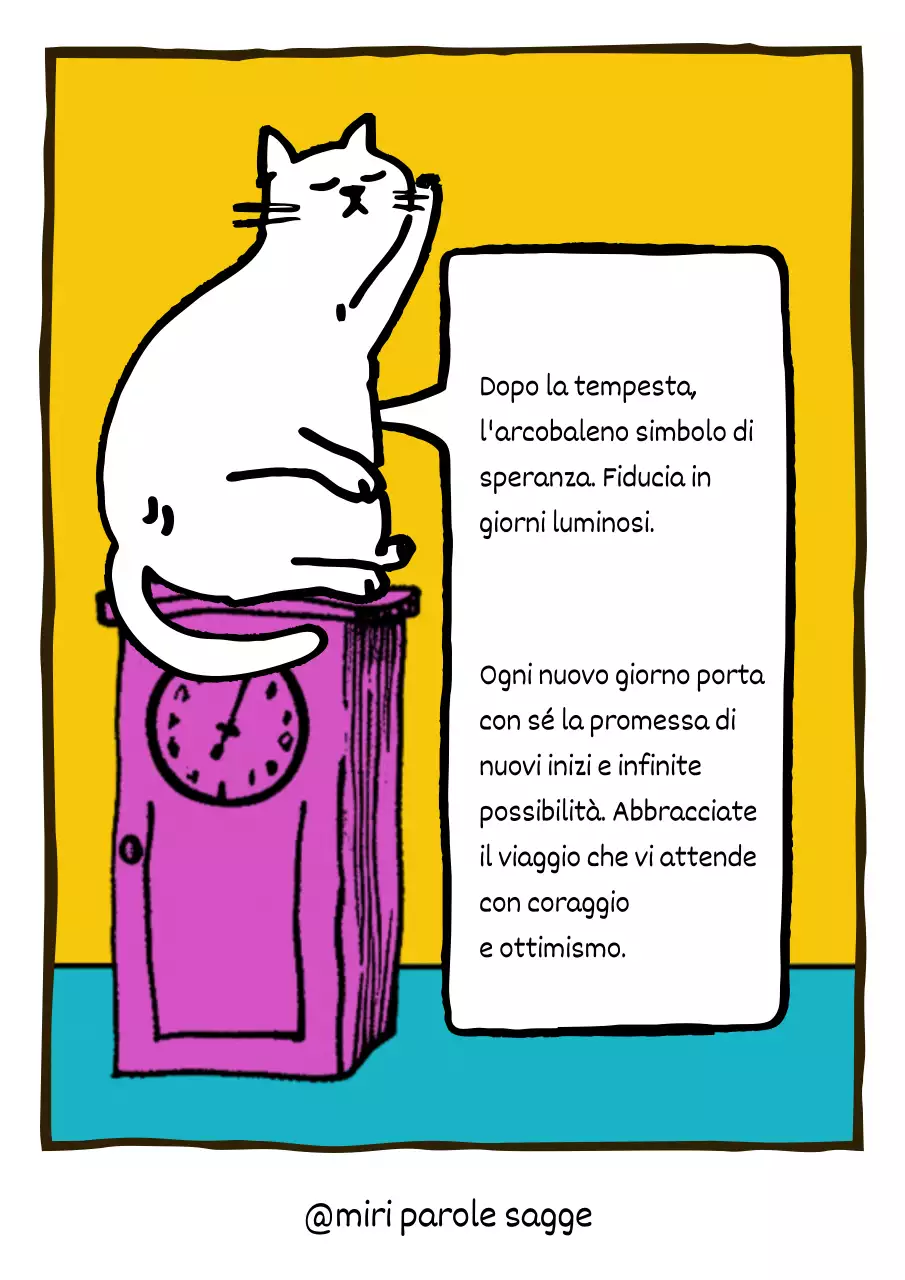 Pubblicare un'illustrazione a fumetti di un simpatico gatto in verde e azzurro