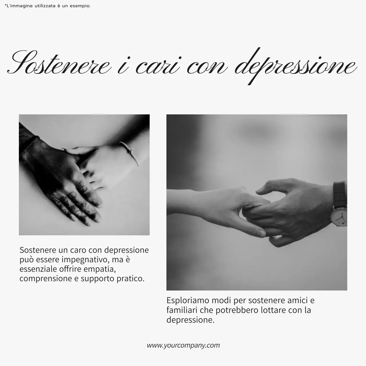 Promozione del blog sulla cura mentale in bianco e nero di tendenza