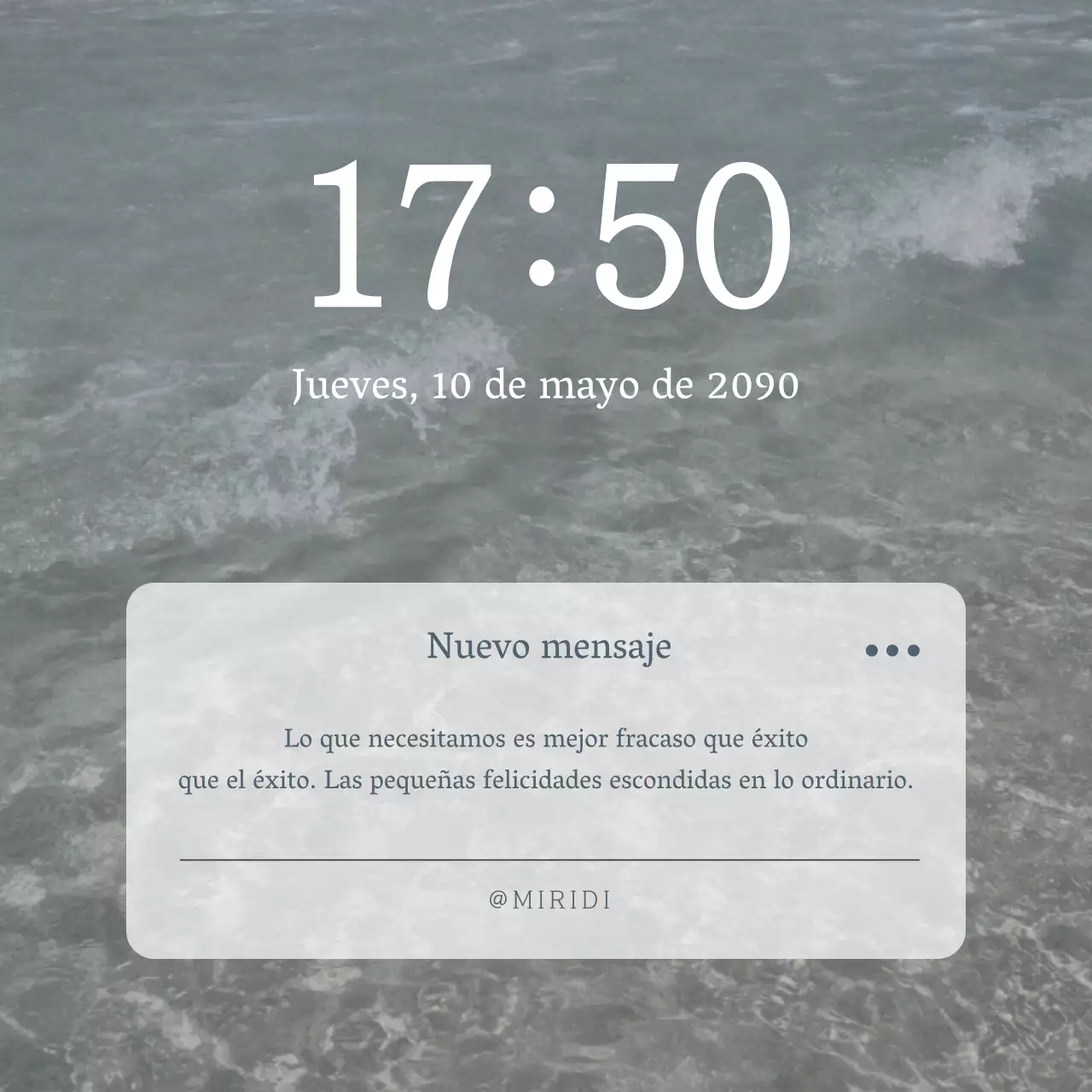 Promover un sencillo mensaje de móvil en azul y blanco