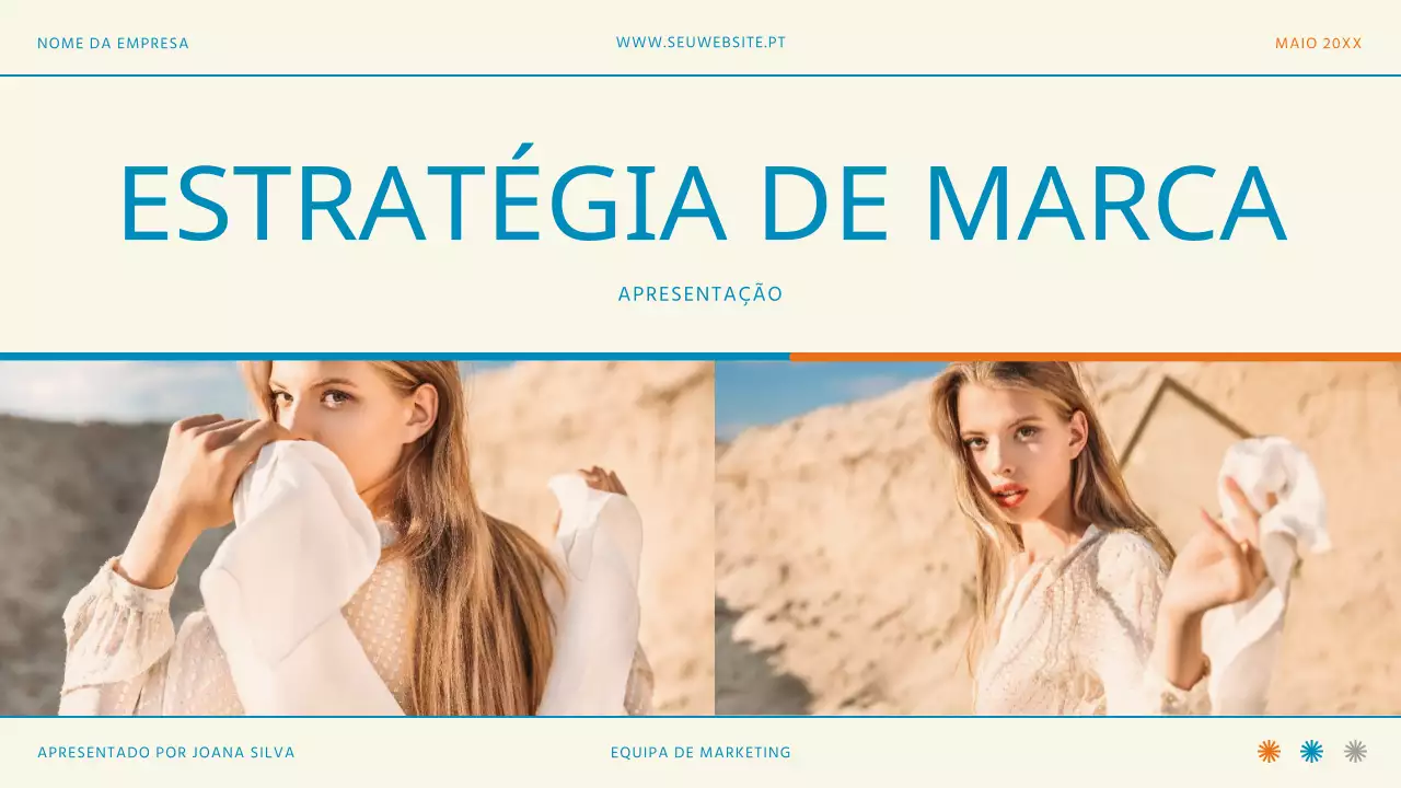 Plano de estratégia de marca moderna simples azul-laranja