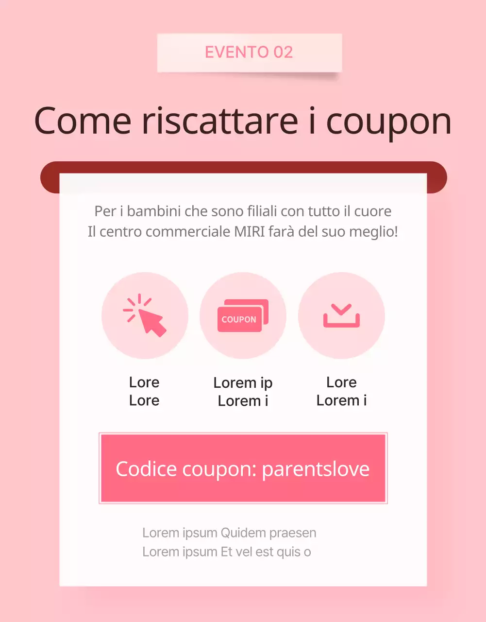 Simpatico annuncio di offerta per la festa della mamma in rosa e avorio