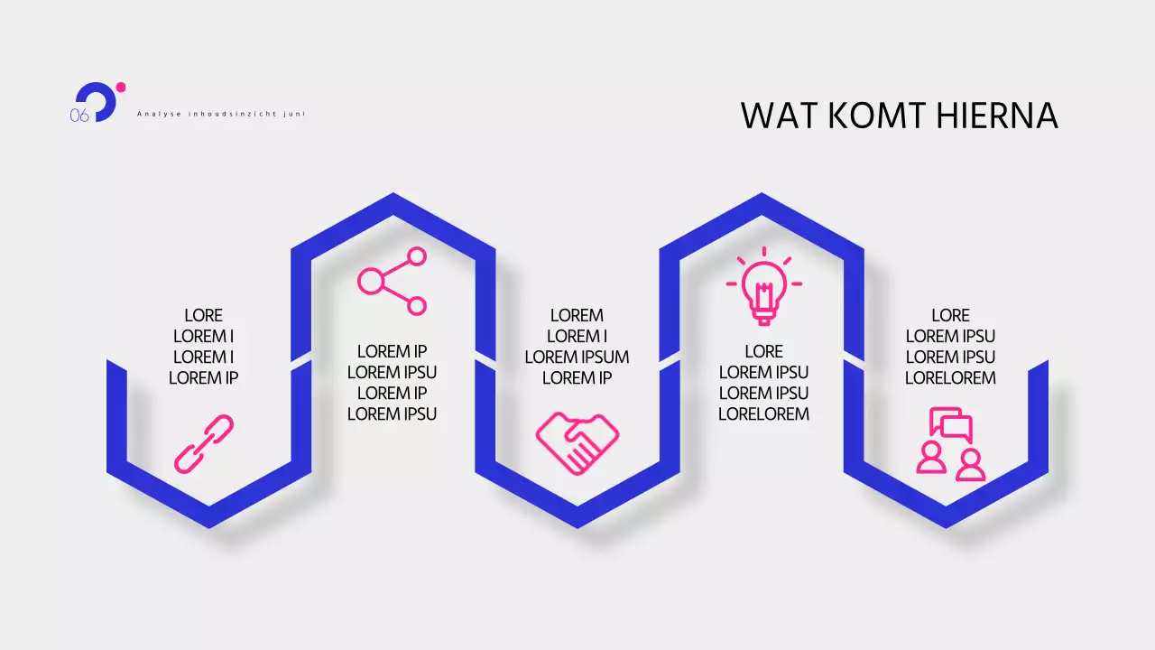 Pop-art inzichtrapporten in blauw en hot pink