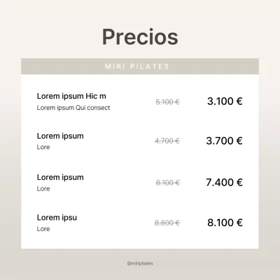 Promoción de precios rebajados en Pilates moderno en beige y marfil